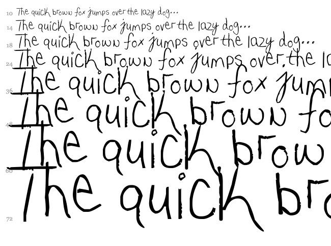 My very own handwriting font waterfall